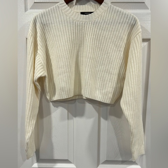 Forever 21 Ribbed Cream Crop Top - Picture 1 of 7